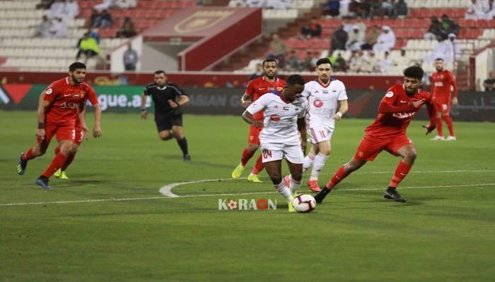 نتيجة مباراة الشارقة والفجيرة الدورى الاماراتي