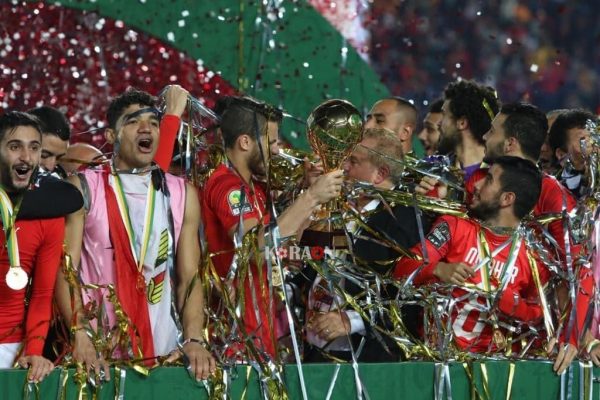 احتفالات منتخب مصر الأولمبي بكأس أمم إفريقيا تحت 23 عاما