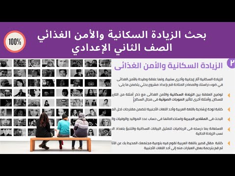 بحث كامل عن الزيادة السكانية والامن الغذائي الصف الثاني الاعدادي