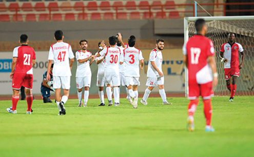 نتيجة الشوط الأول مباراة خيطان والعربي في دوري الدمج الكويتي