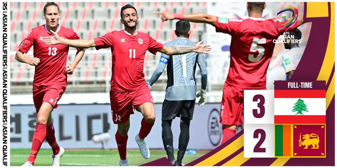 أهداف مباراة لبنان وسري لانكا تصفيات آسيا المؤهلة لكأس العالم 2022