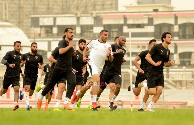 تدريبات بدنية للاعبي الزمالك استعدادا لمواجهة أسوان