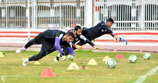 تدريبات قوية لحراس الزمالك