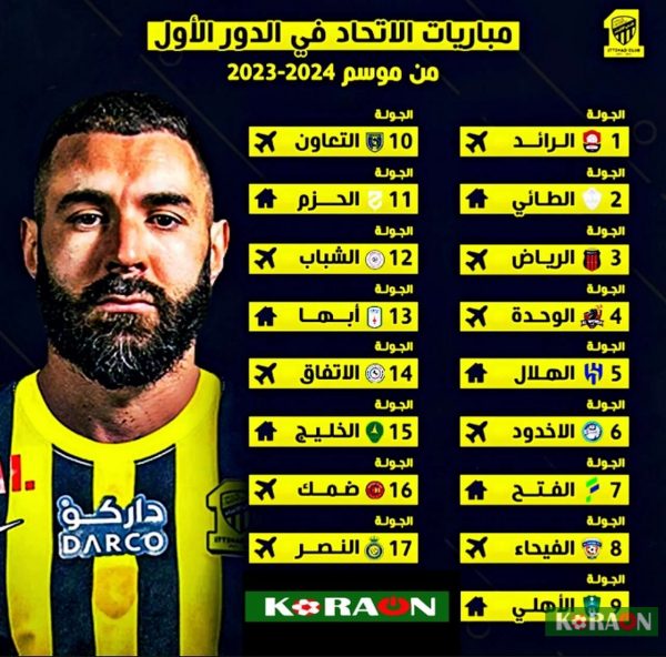 جدول مباريات الاتحاد