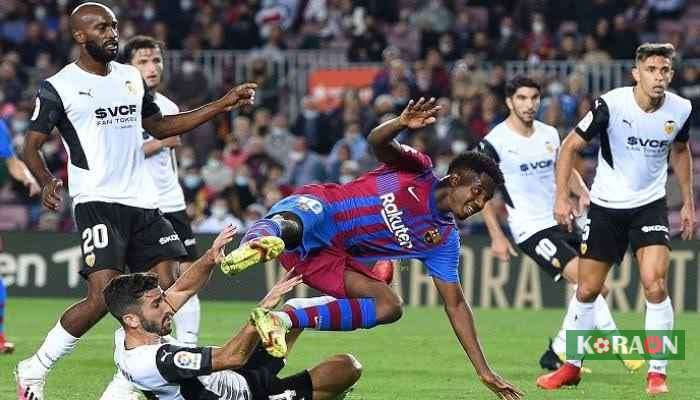 القنوات الناقلة لمباراة برشلونة وفالنسيا في الدوري الإسباني